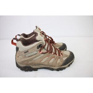 Merrell Moab Waterproof Hiking Boots Women Size 7.5  Tan Orange Vibram Sole